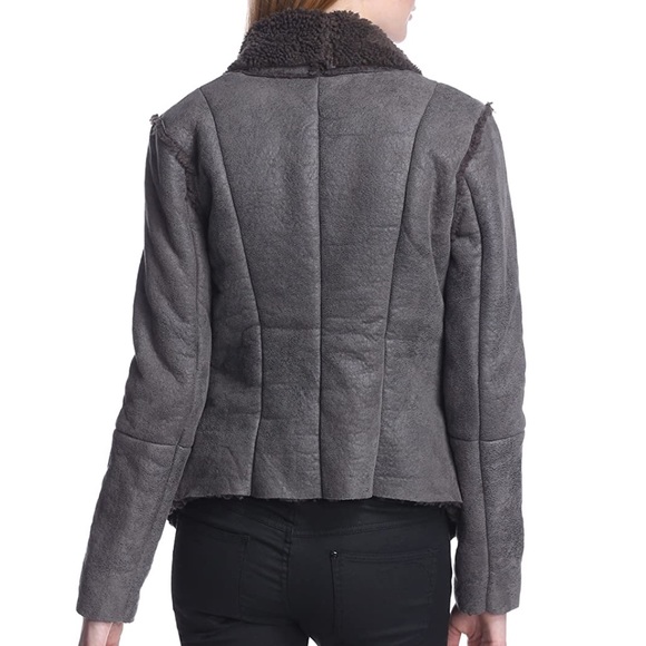 BB DAKOTA Charcoal Gray Gillian Faux Shearling/Suede Jacket - Picture 2 of 15